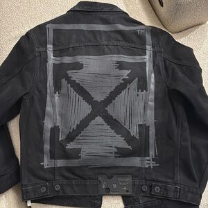 100% cotton lining men off white negative mark denim jackety